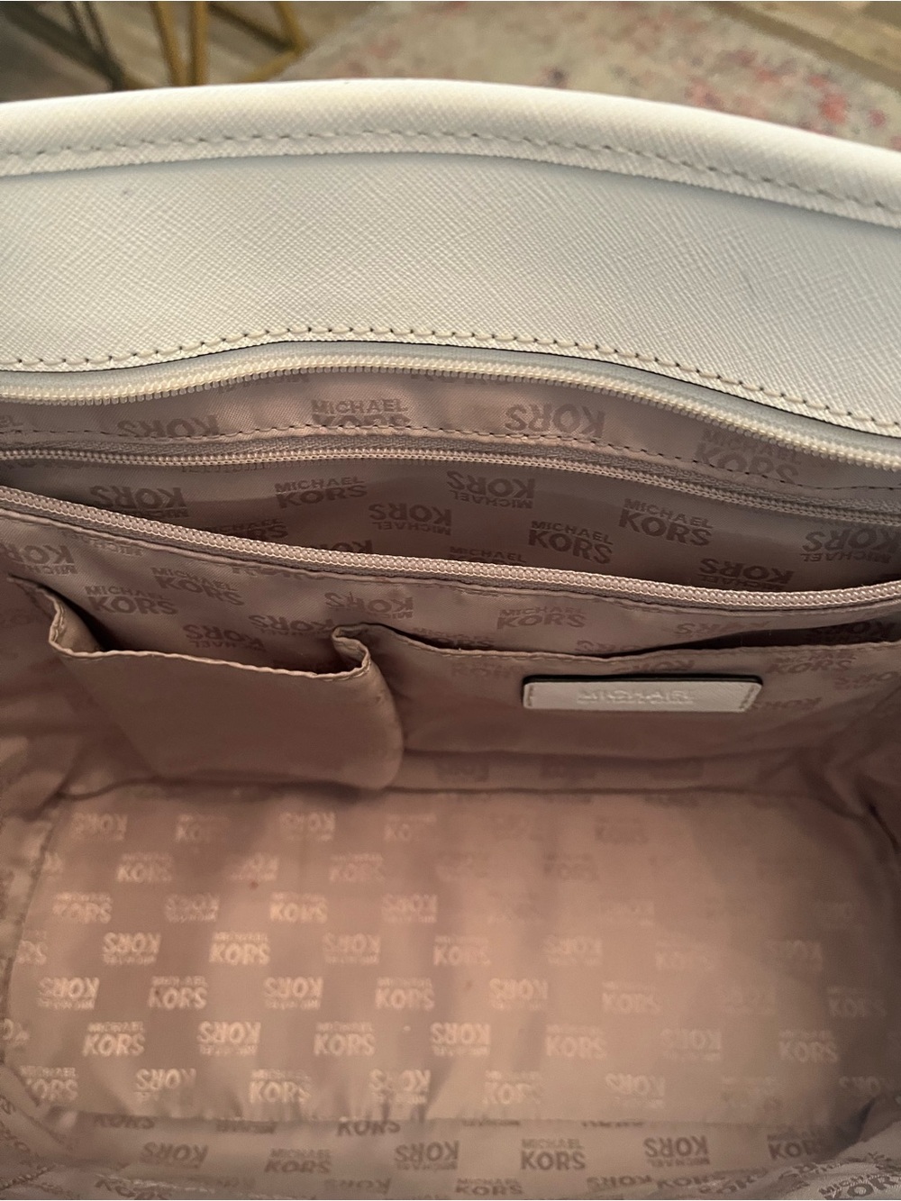Michael Kors White Perforated Leather Tote - Picture 3 of 6